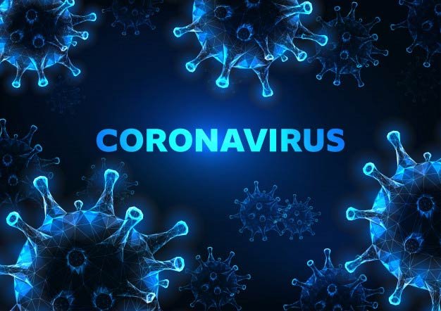 futuristic glowing coronavirus