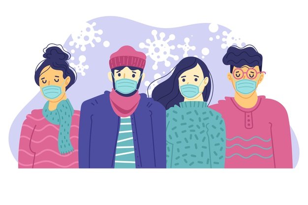 What after 21 days of Covid-19 Lockdown 5 people wearing medical mask