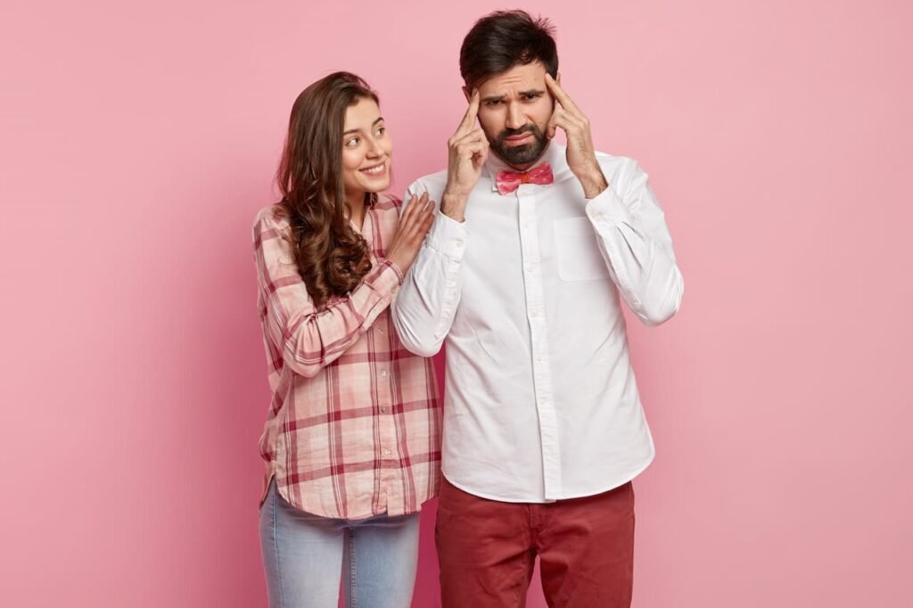 Sighing while talking to partner